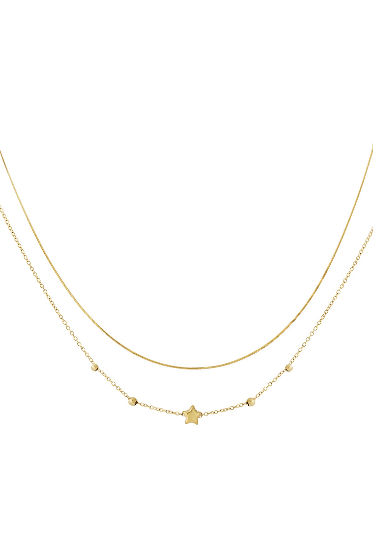 Elegant Star Layered Necklace in Silver & Gold