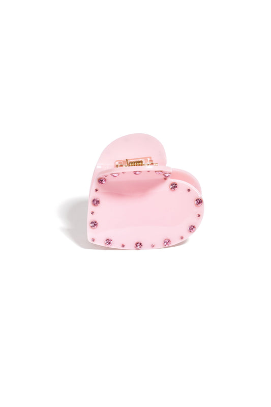 Charming Heart-Shaped Rhinestone Hair Clip for Women