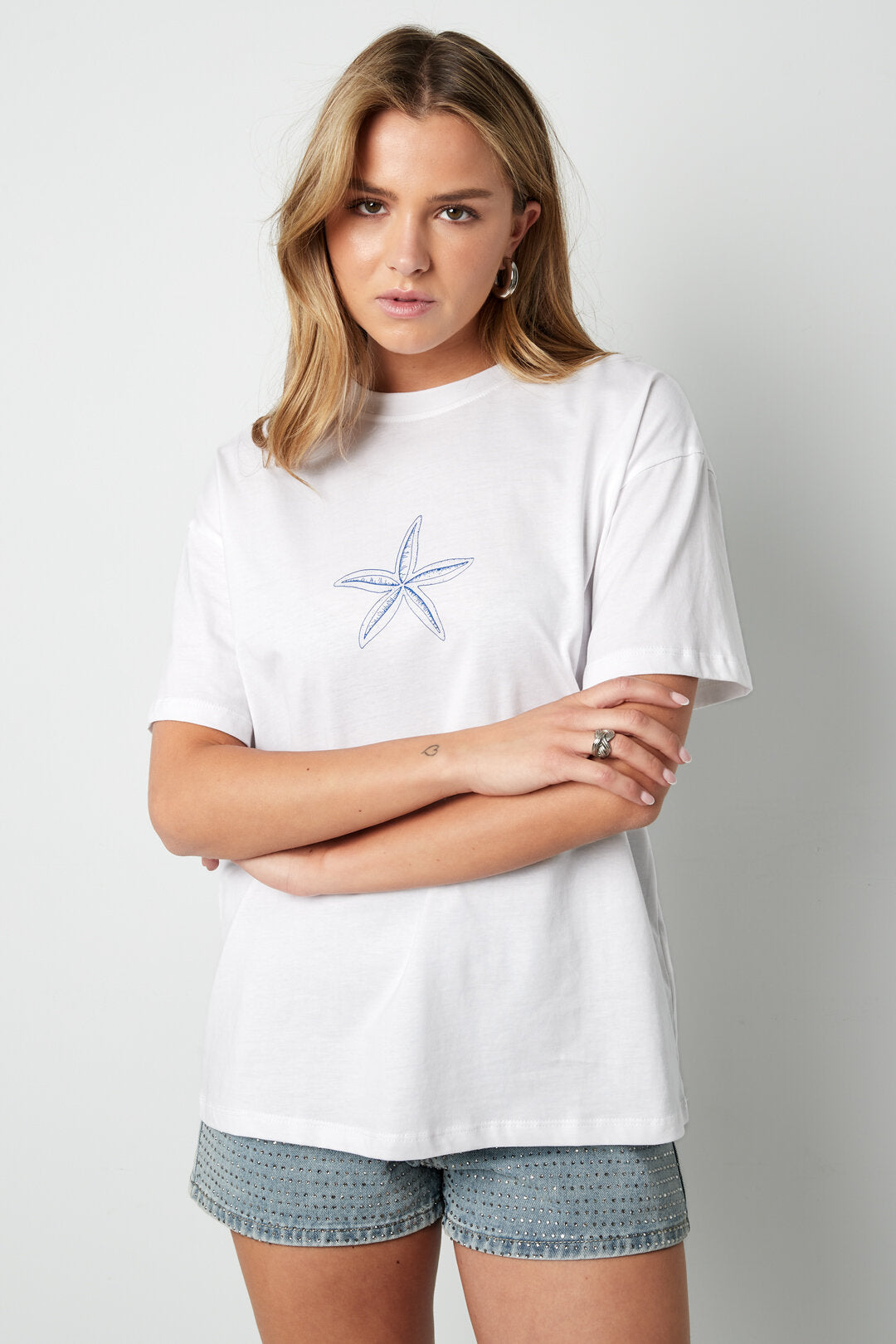 Soft Cotton Letter Print T-Shirt for Spring/Summer