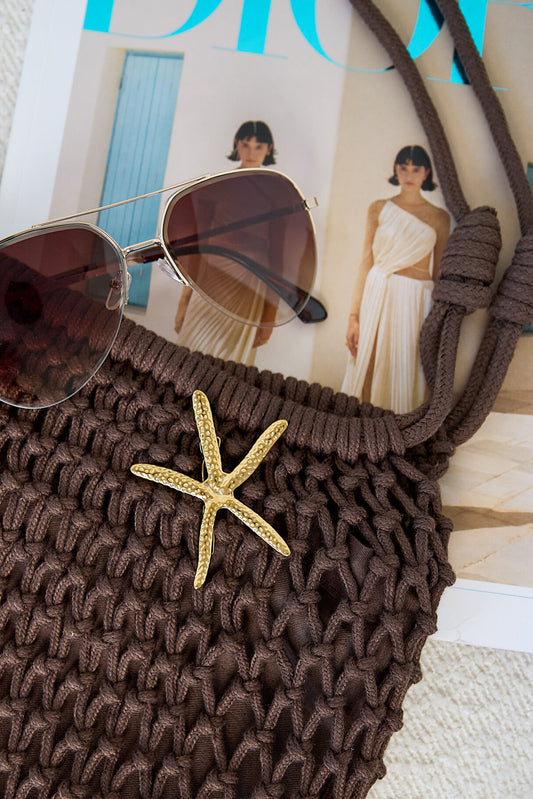 Elegant Gold Starfish Brooch for Daily Wear