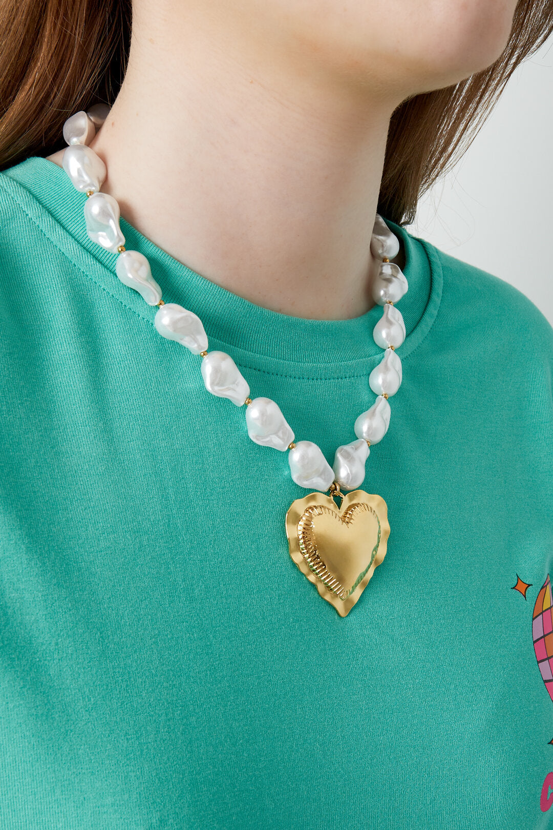 Elegant Gold Heart Beaded Necklace for Everyday Wear