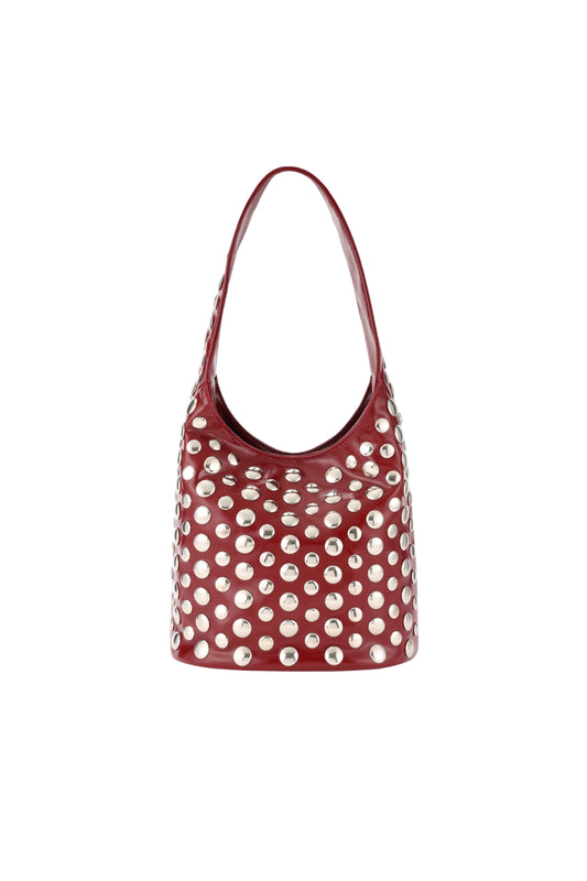 Elegant Wine Red & Black PU Handbag for Daily Chic