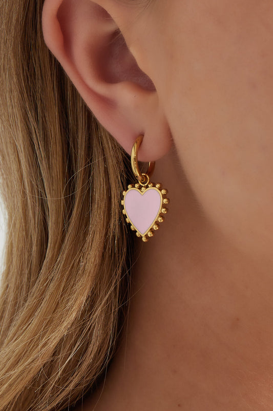 Charming Heart-Shaped Drop Earrings for Spring
