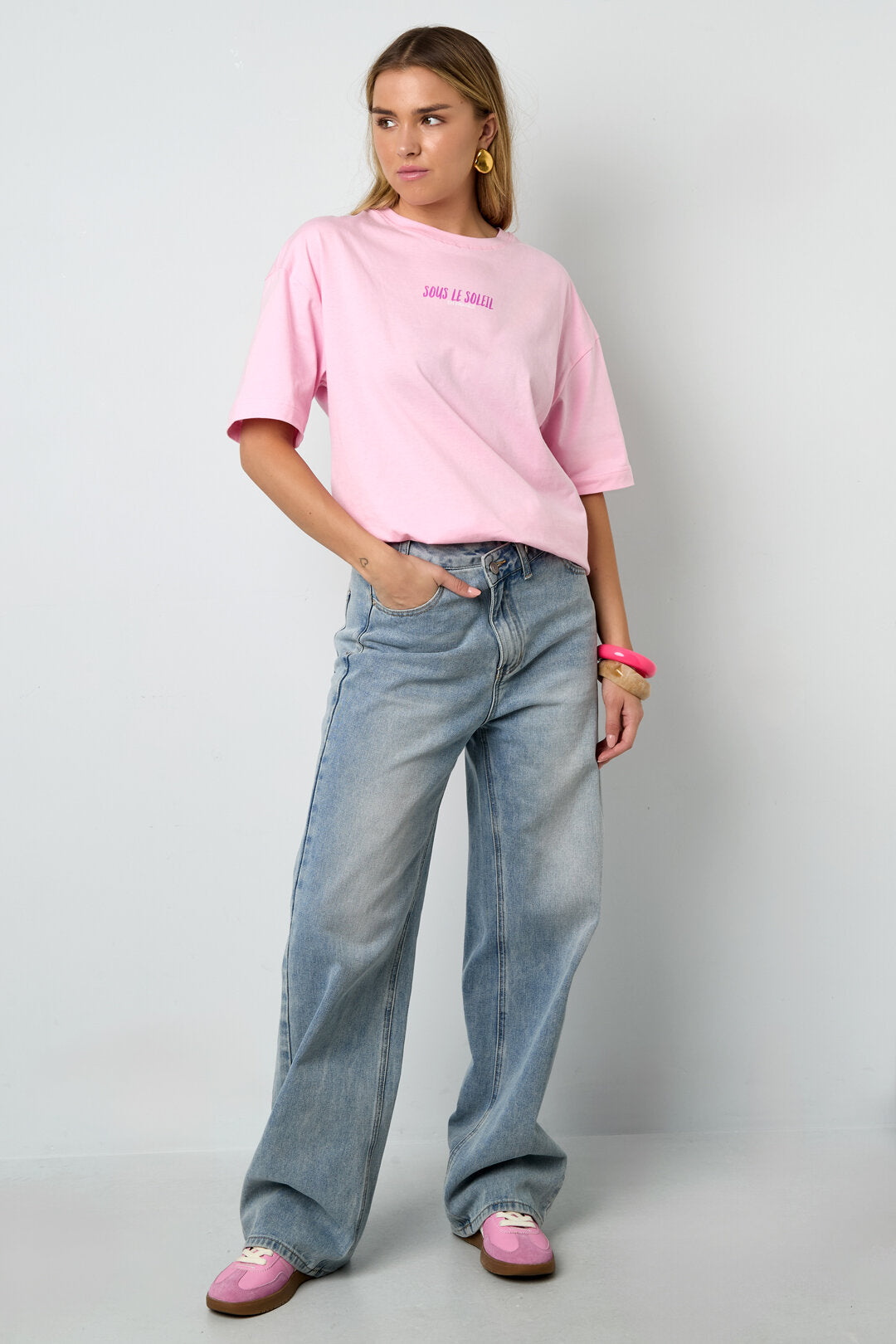 Comfortable All-Fit Cotton T-Shirts in Pink & Baby Blue