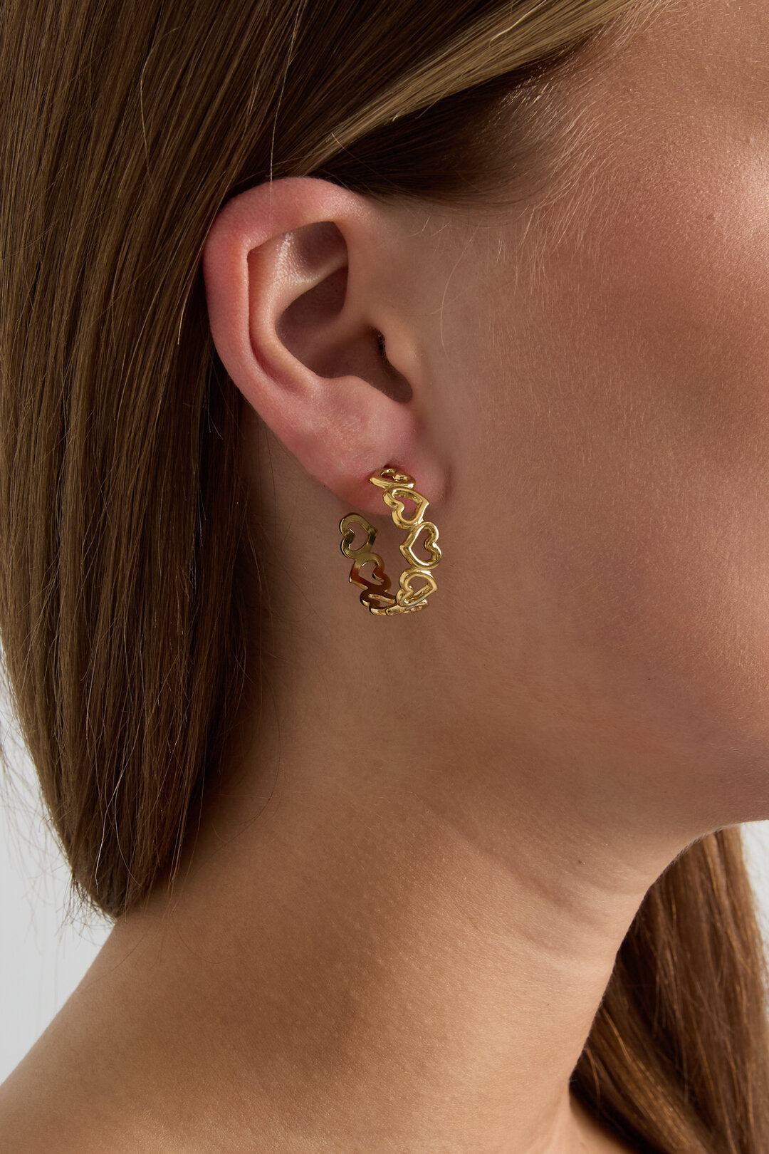 Stylish Stainless Steel Heart Hoop Earrings for Everyday Wear