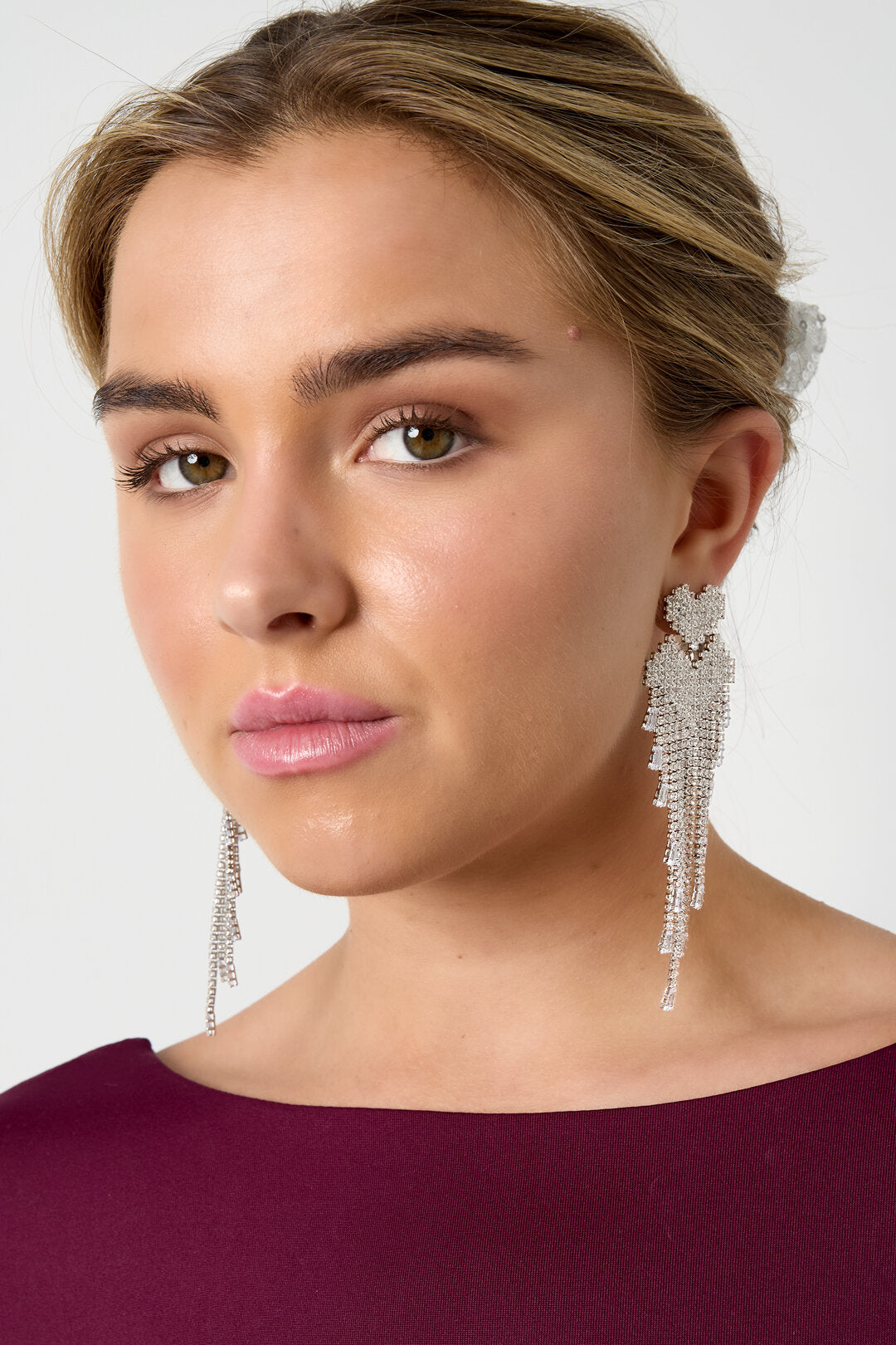 Elegant Heart-Shaped Statement Earrings for Christmas