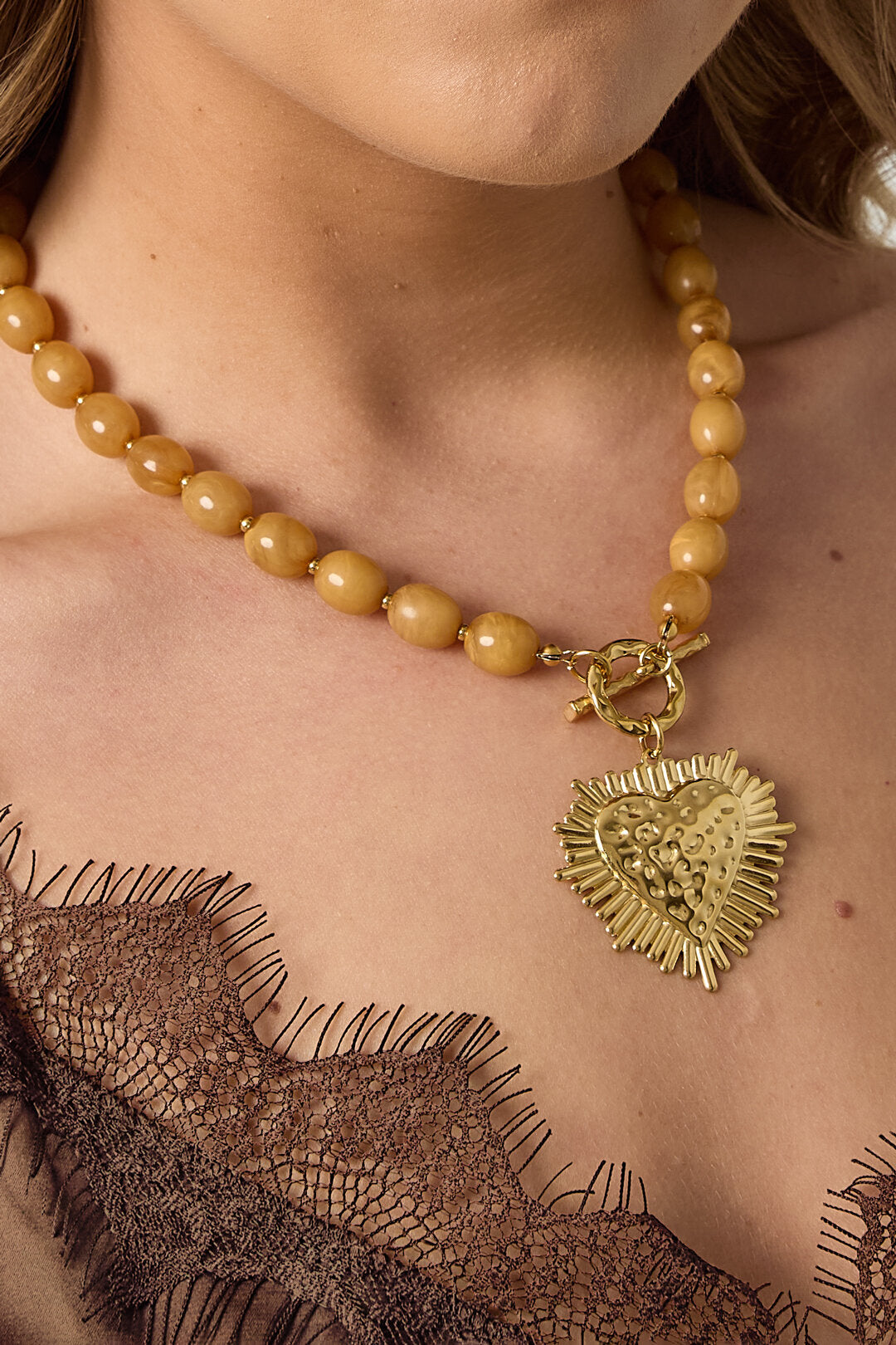 Chic Heart Beaded Necklace for Spring/Summer