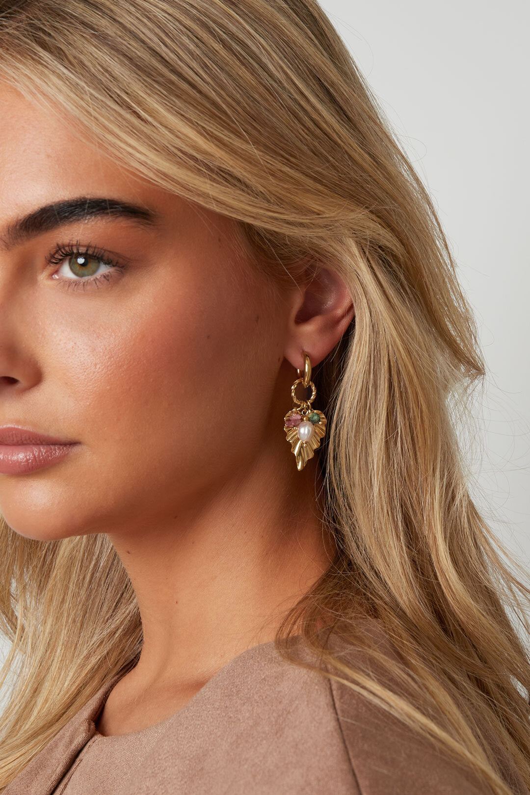 Elegant Gold Leaf Drop Earrings for Women