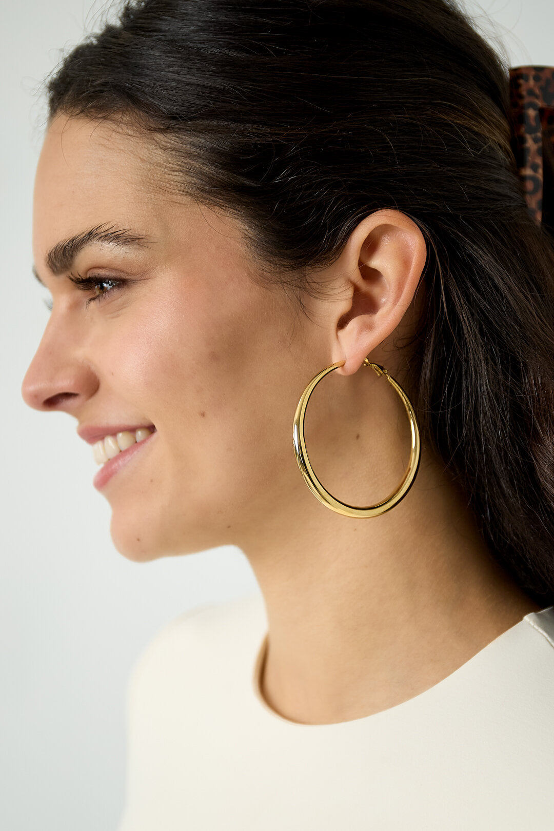 Elegant Stainless Steel Hoop Earrings - Silver & Gold