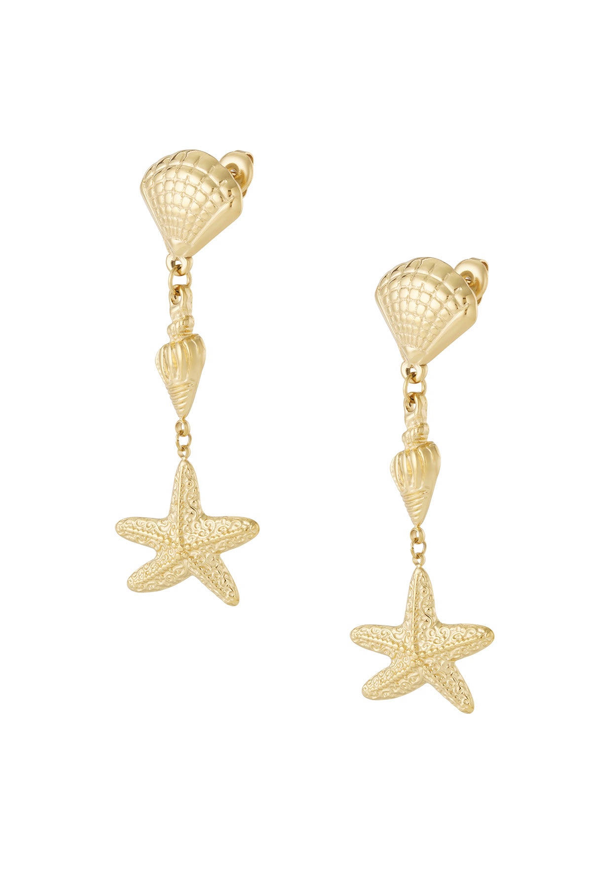 Elegant Oceanic Style 14K Gold Plated Drop Earrings