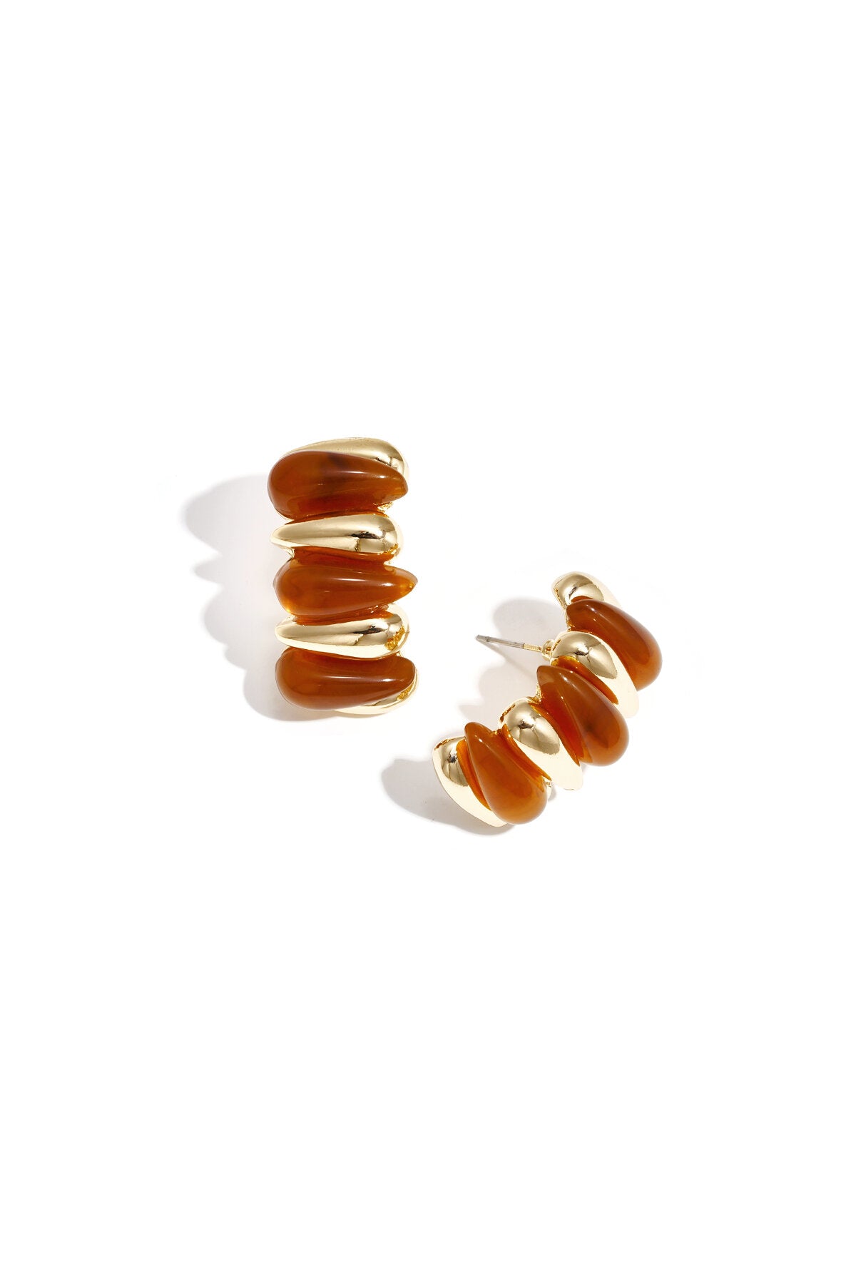 Chic Brown Acrylic Stud Earrings for Fall