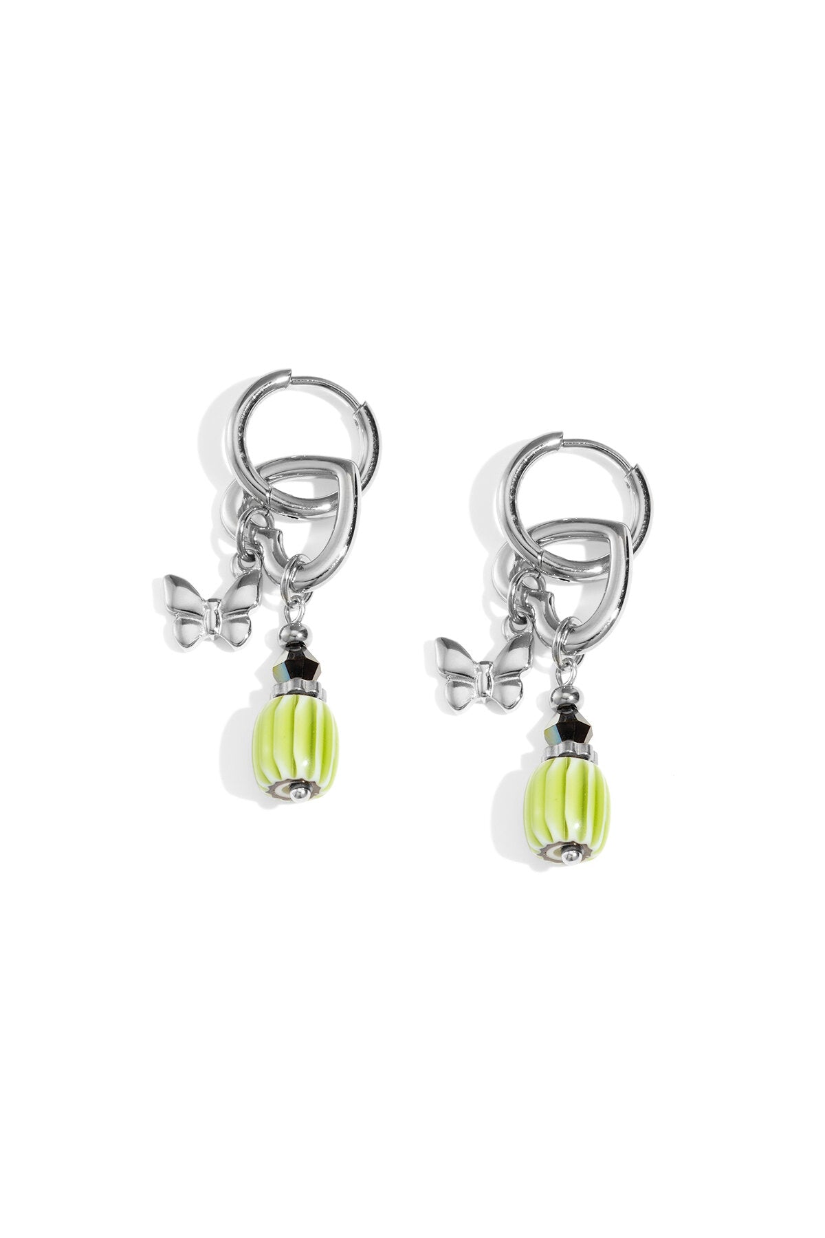 Elegant Heart & Butterfly Drop Earrings for Everyday Sparkle