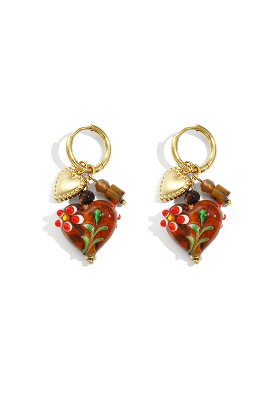 Stylish Heart Loop Drop Earrings for Winter