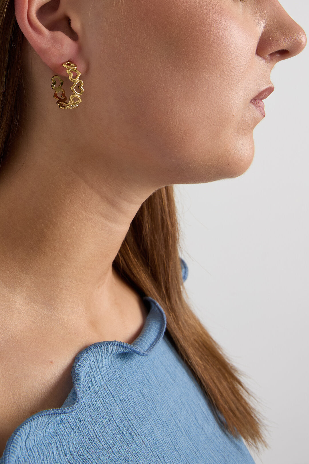 Stylish Stainless Steel Heart Hoop Earrings for Everyday Wear
