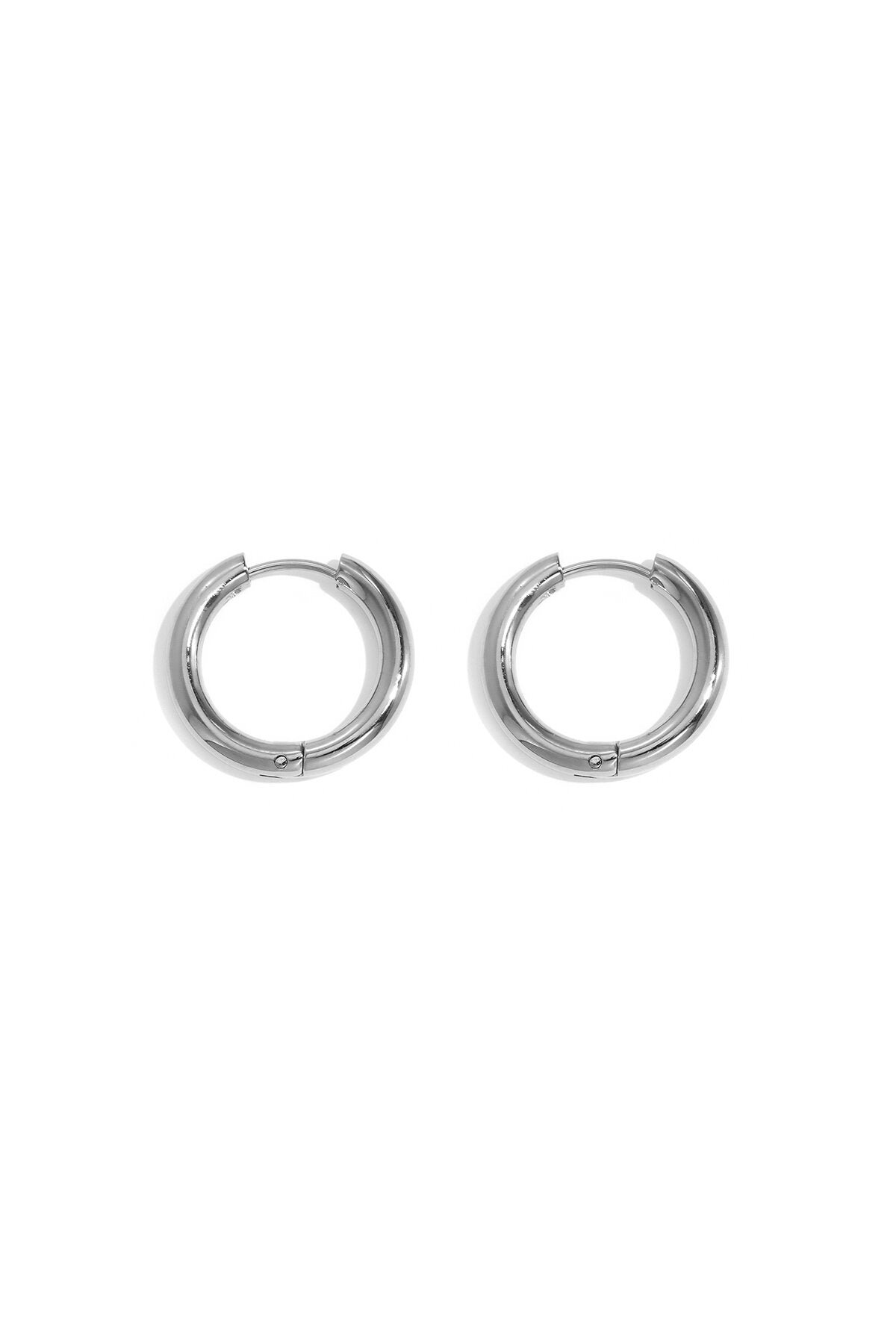 Elegant Stainless Steel Hoop Earrings - Silver & Gold