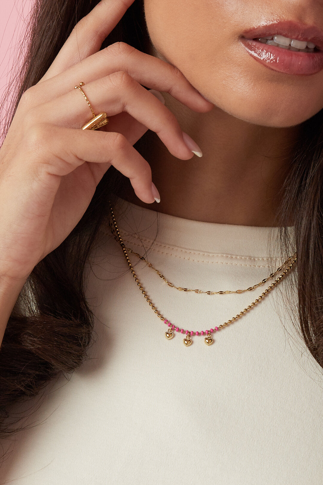 Elegant Gold Layered Heart Necklace for Everyday Wear