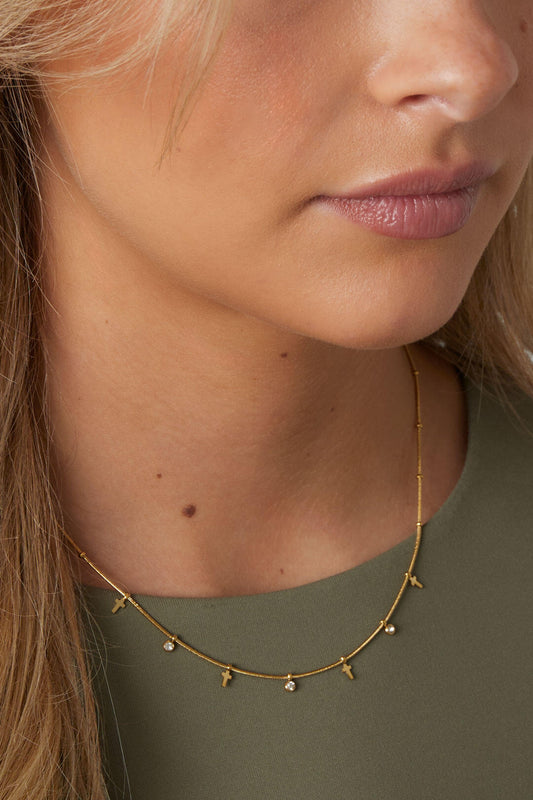 Elegant Gold Stainless Steel Cross Necklace