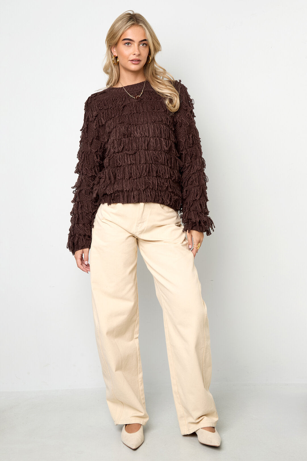 Soft Acrylic Knit Sweater for Cozy Fall/Winter