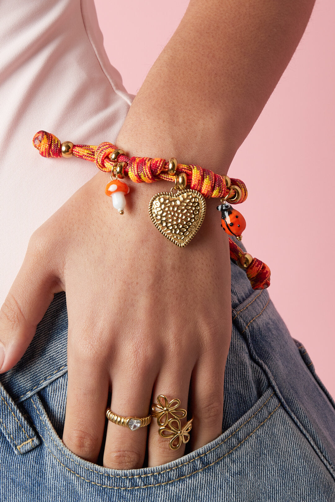 Chic Orange Braided Bracelet for Spring/Summer