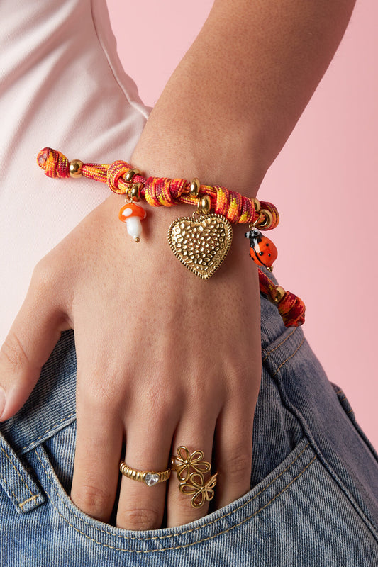 Chic Orange Braided Bracelet for Spring/Summer