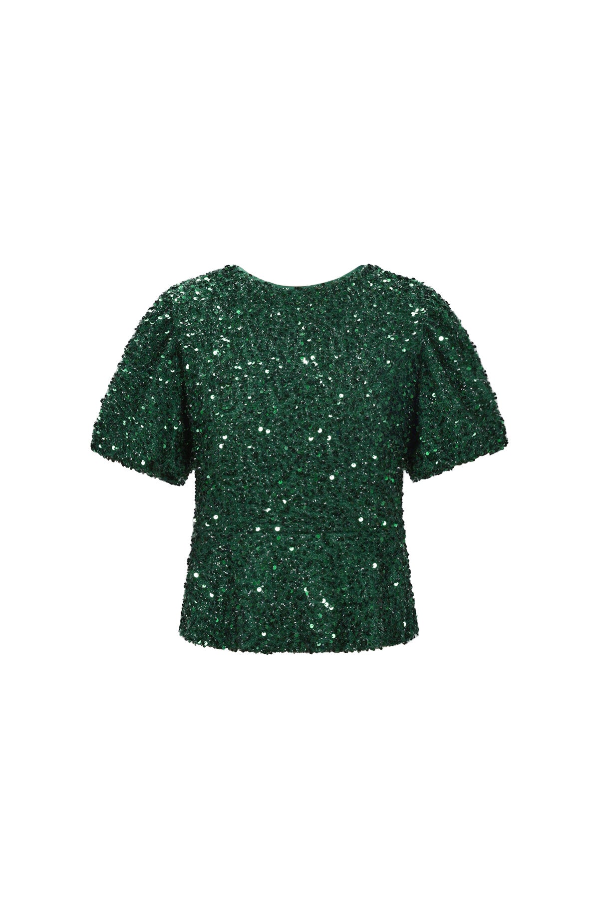 Elegant Sequined Short Sleeve Top for Fall/Winter