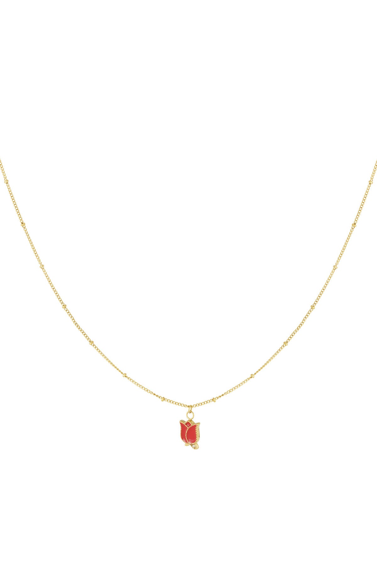 Elegant Gold Color Flower Pendant Necklace
