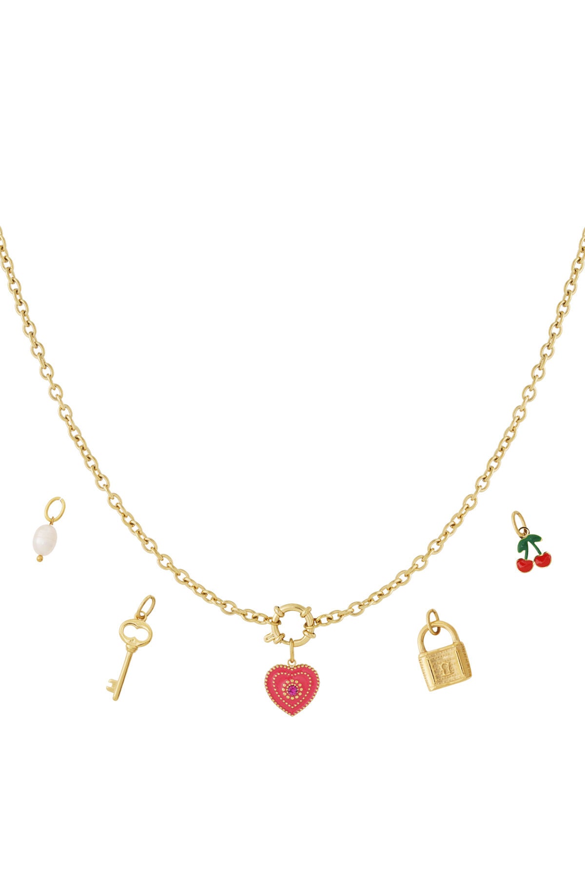 Elegant 14K Gold Plated Heart Pendant Necklace for Women