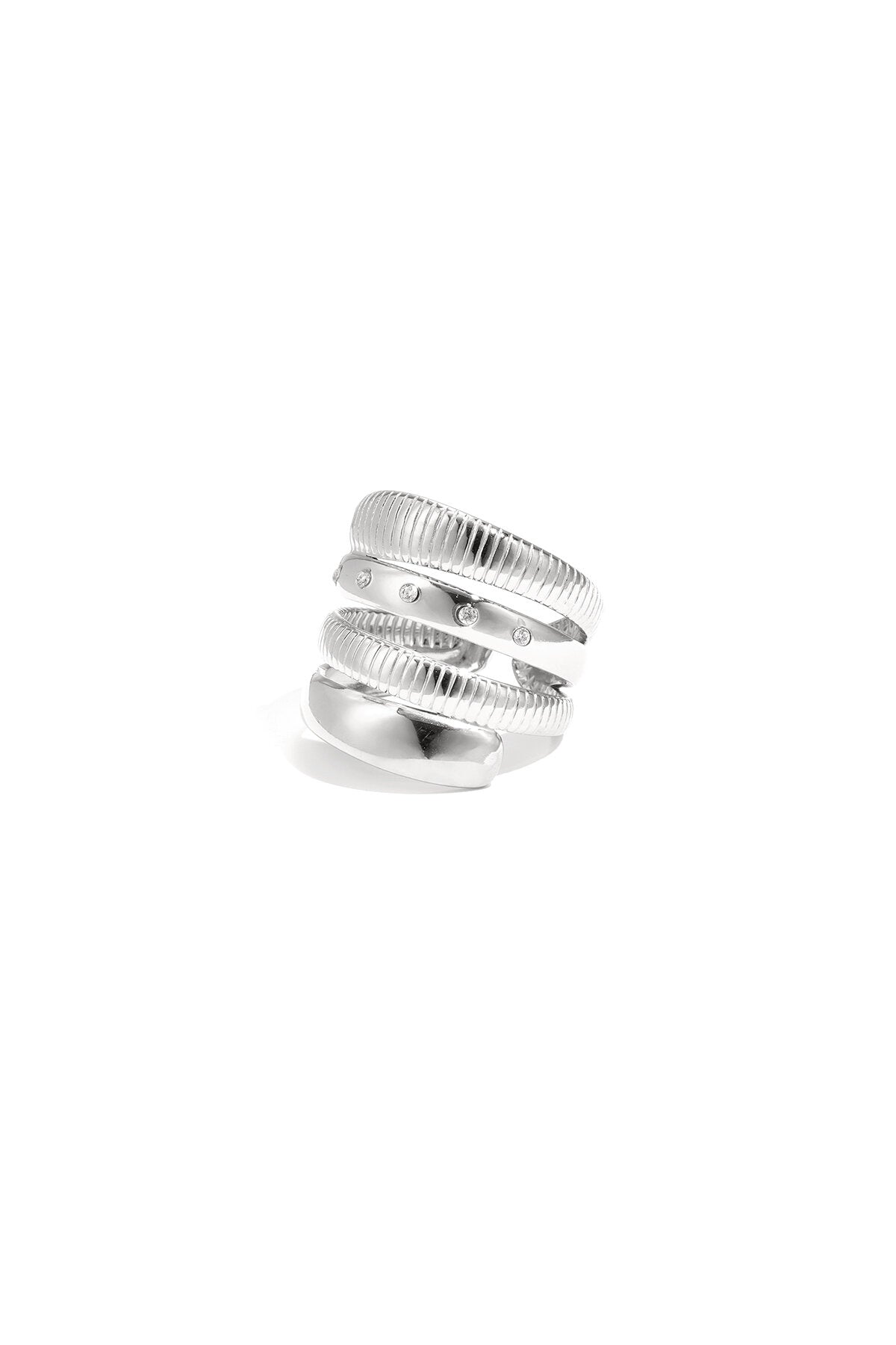 Elegant Adjustable Statement Ring in Silver & Gold