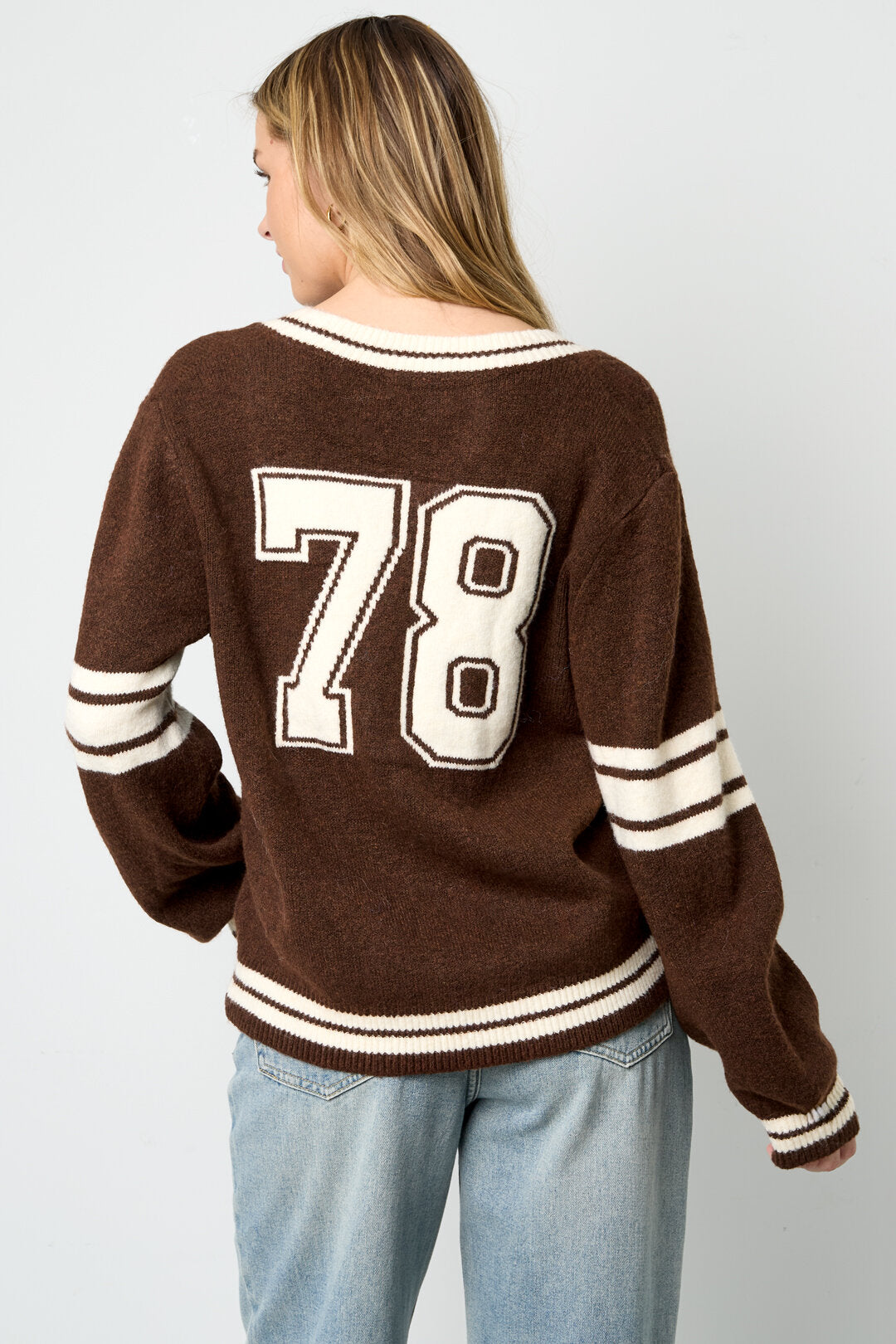 Soft Knitted Sweater for Fall/Winter, Color Clash Design