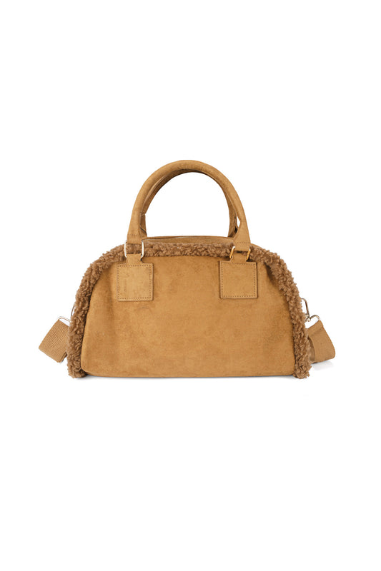 Chic Patchwork Cotton Shoulder Bag for Fall/Winter