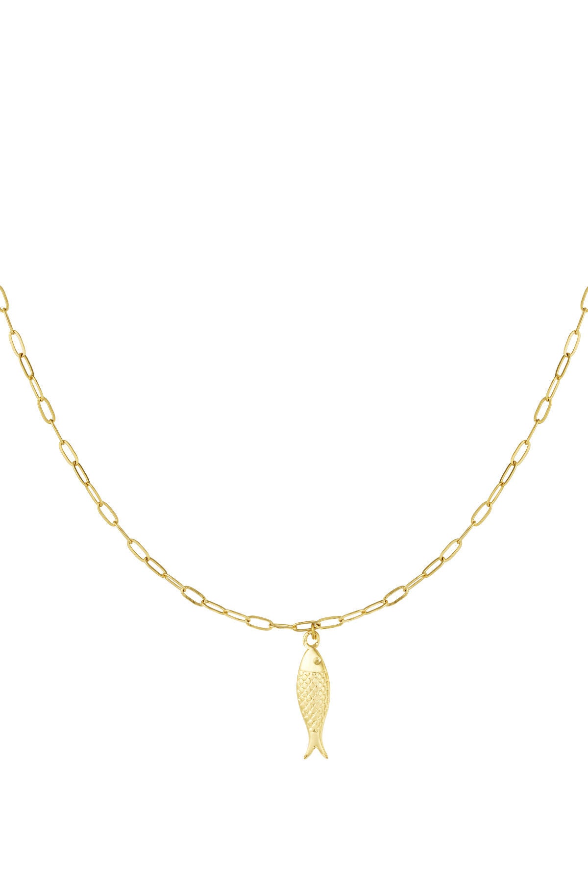 Elegant Gold-Toned Stainless Steel Pendant Necklace