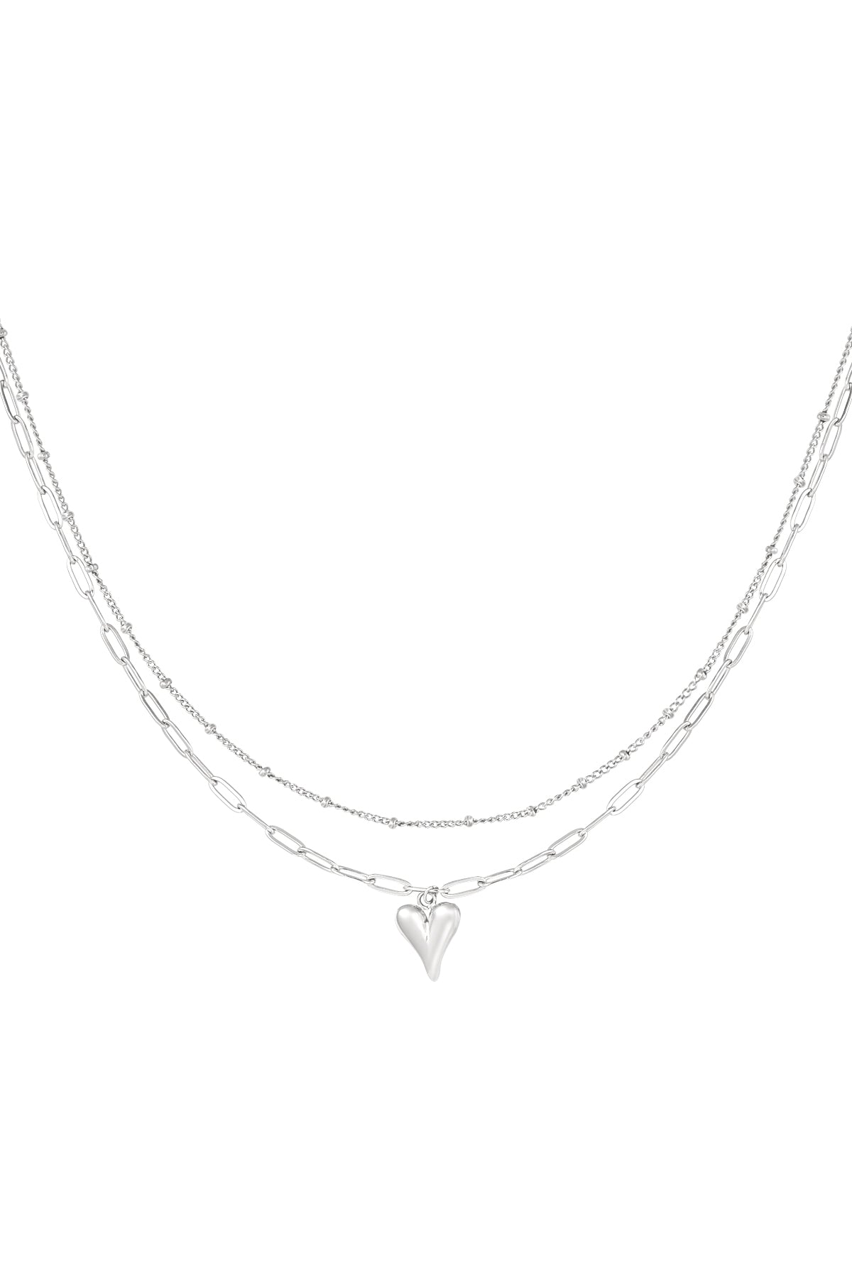 Elegant Multi-Layered Heart Necklace - All Fit