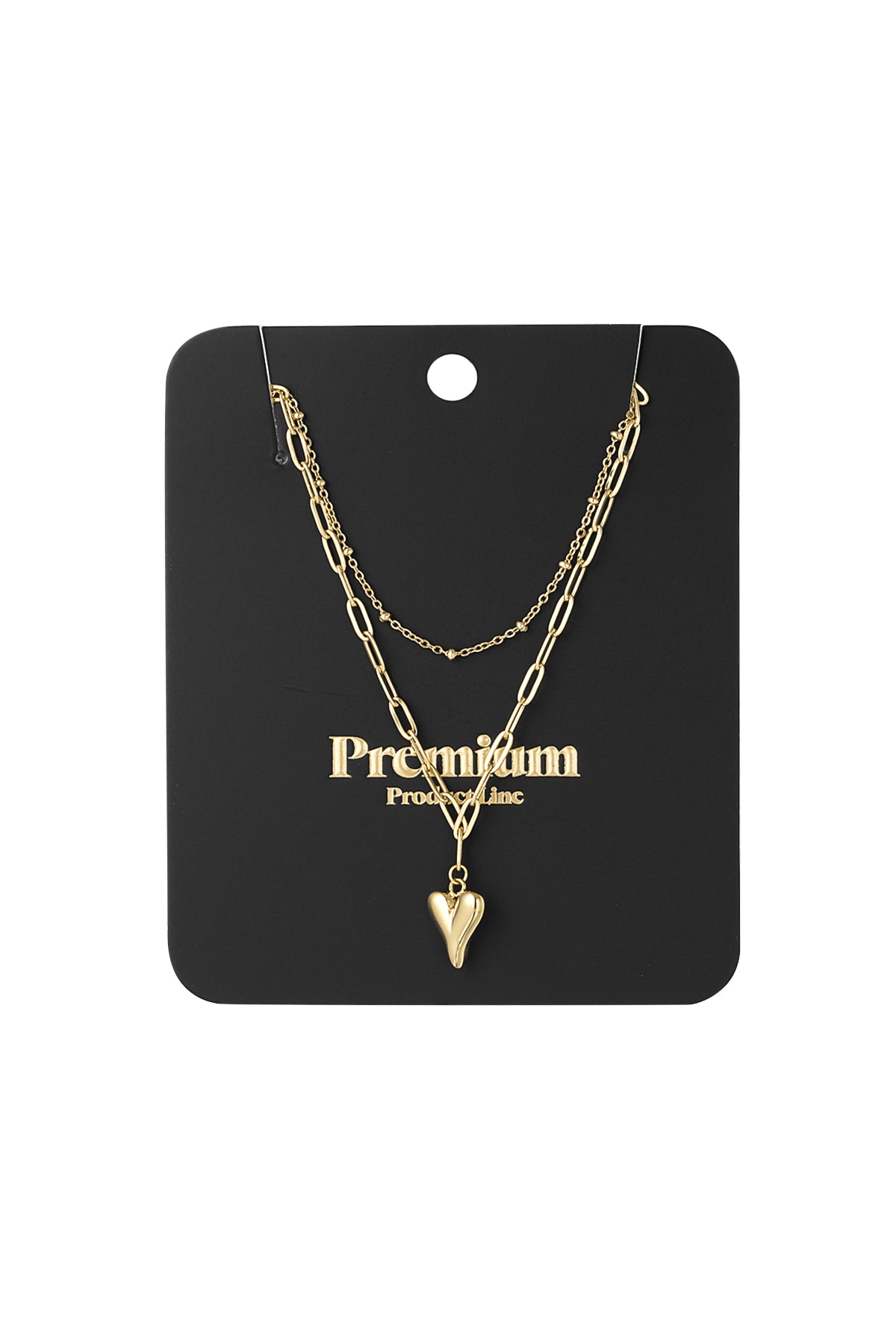 Elegant Multi-Layered Heart Necklace - All Fit