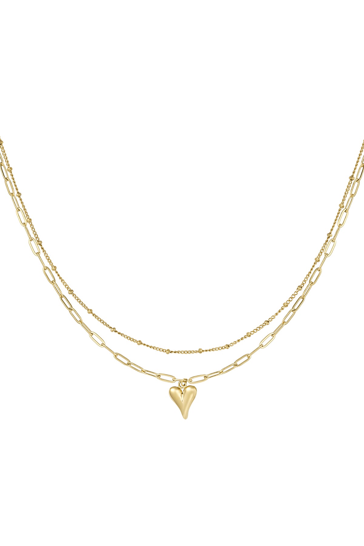 Elegant Multi-Layered Heart Necklace - All Fit