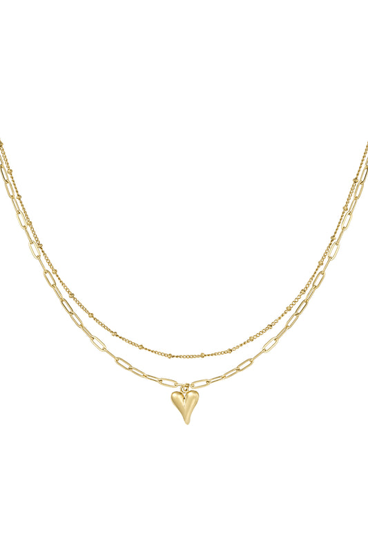 Elegant Multi-Layered Heart Necklace - All Fit