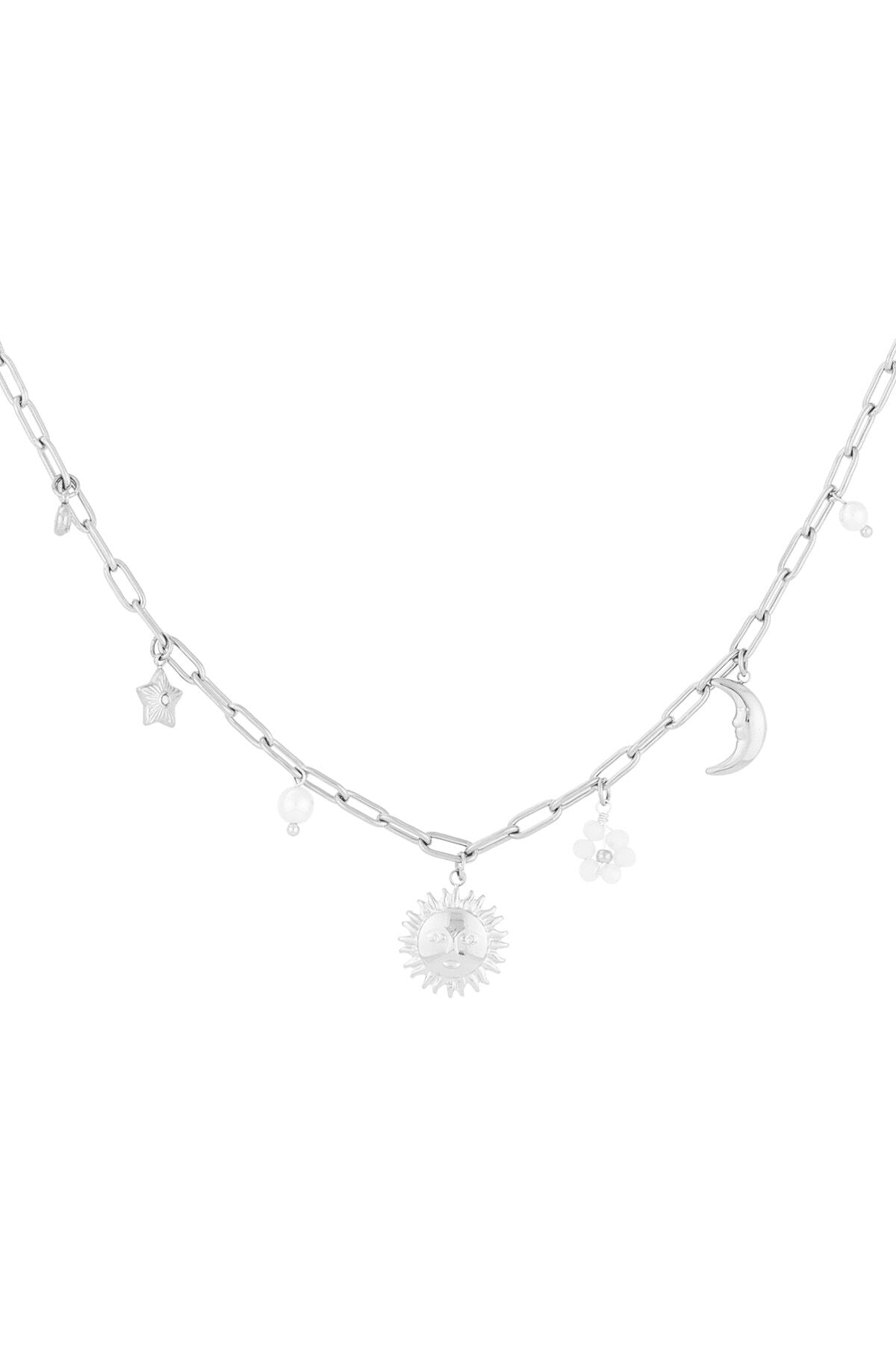 Elegant Sun Star Moon Pendant Necklace - Casual Chic