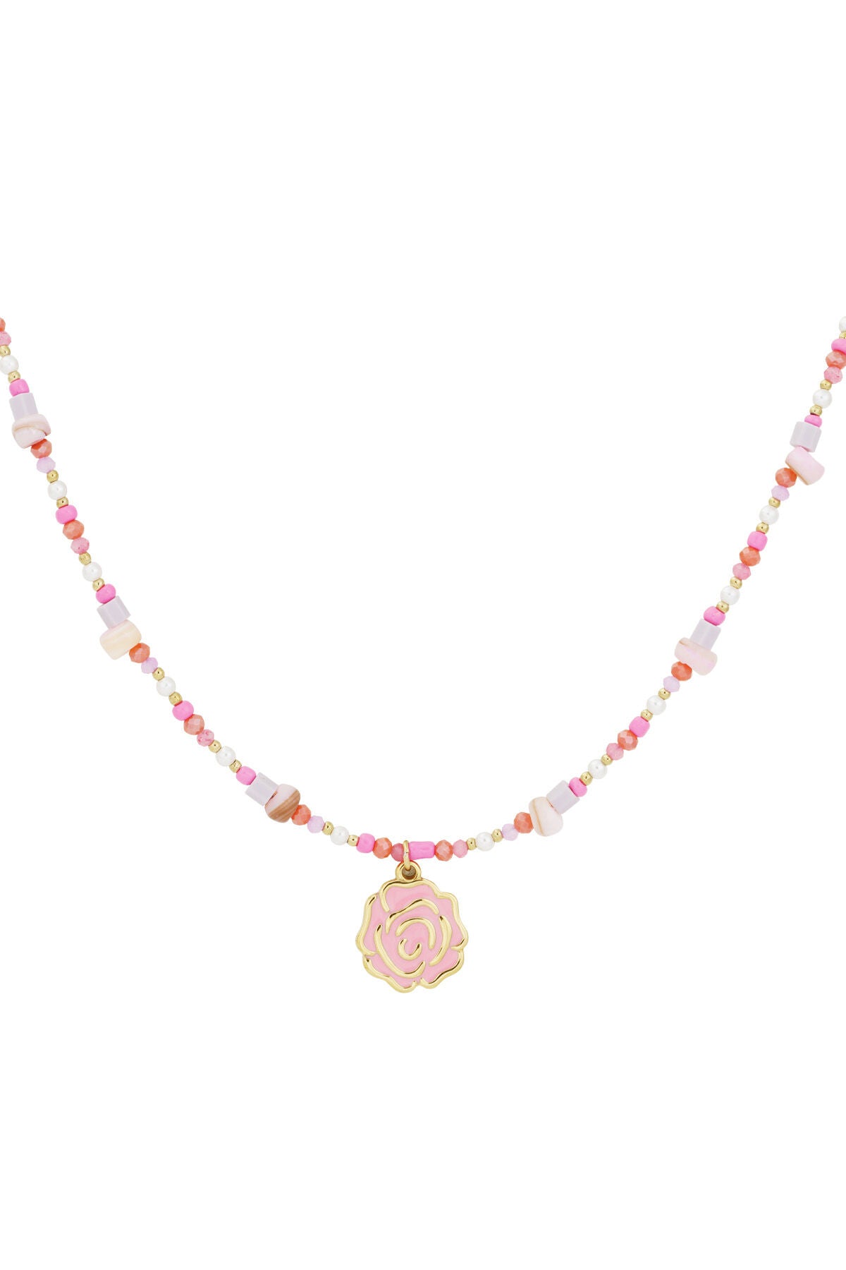 Elegant Pink Beaded Necklace for Spring/Summer