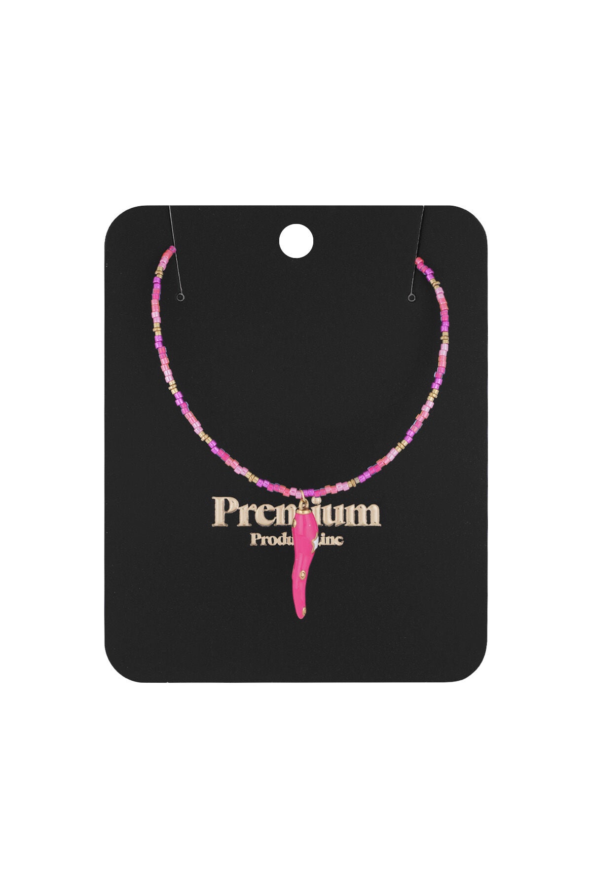 Fuchsia Beaded Necklace for Women - Simple & Stylish