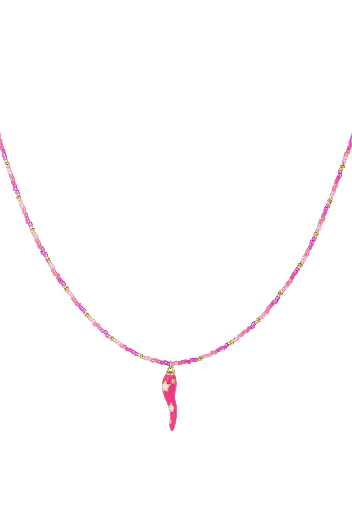 Fuchsia Beaded Necklace for Women - Simple & Stylish