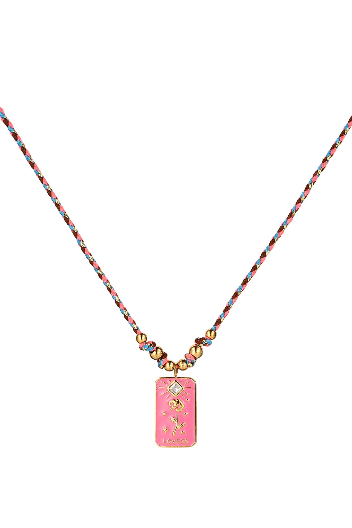 Fuchsia Braided Necklace for Women - Spring/Summer Casual Wear