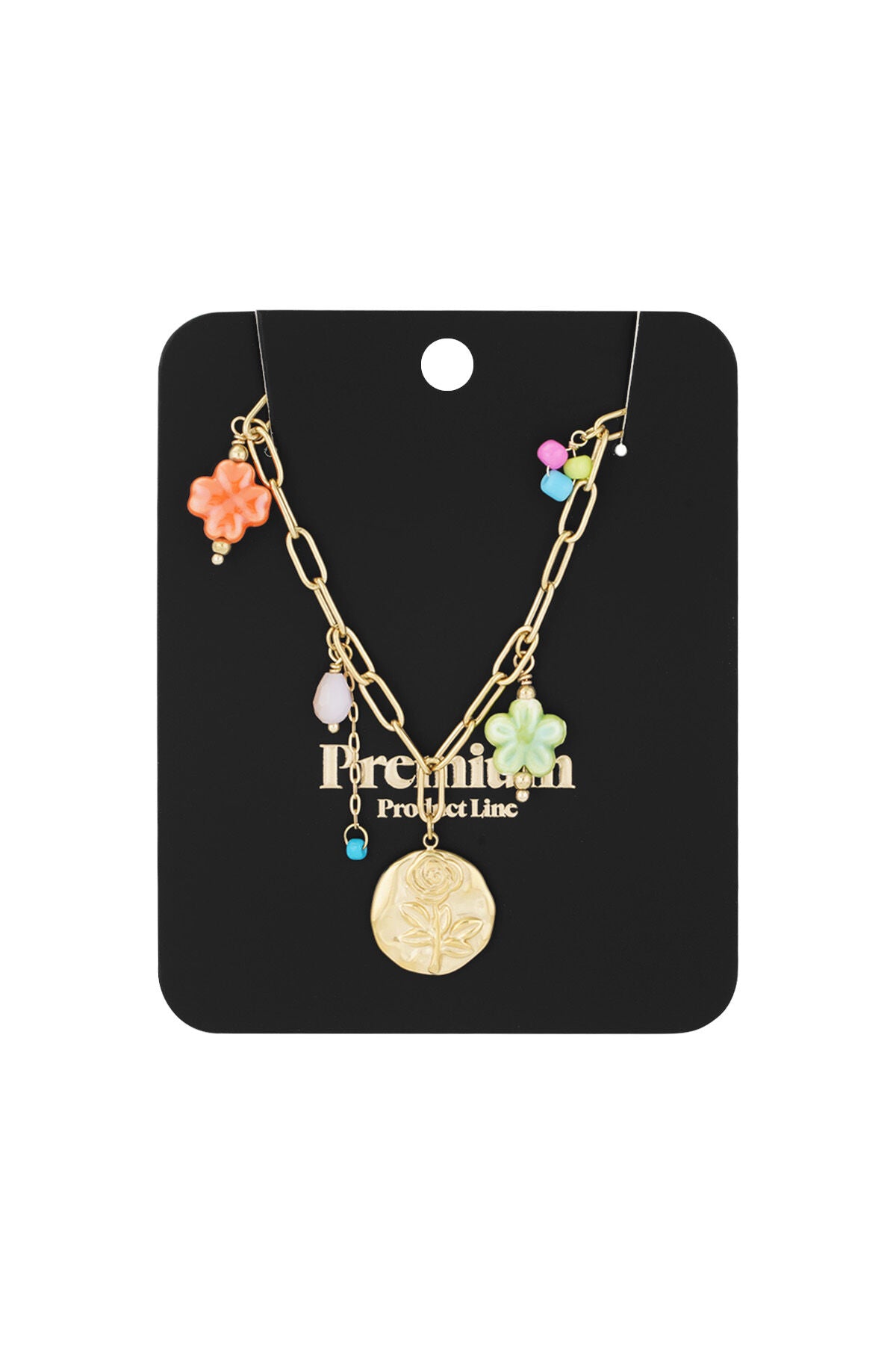 Elegant Gold Plated Flower Pendant Necklace