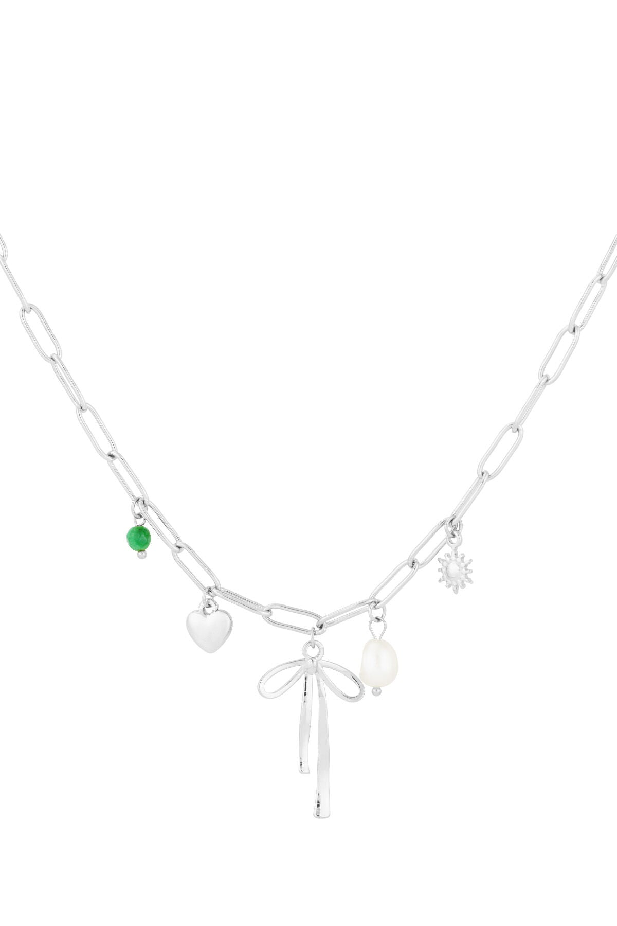 Elegant Bow Knot Pendant Necklace - Silver & Gold