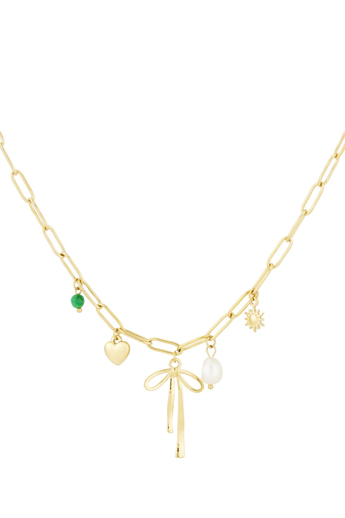 Elegant Bow Knot Pendant Necklace - Silver & Gold