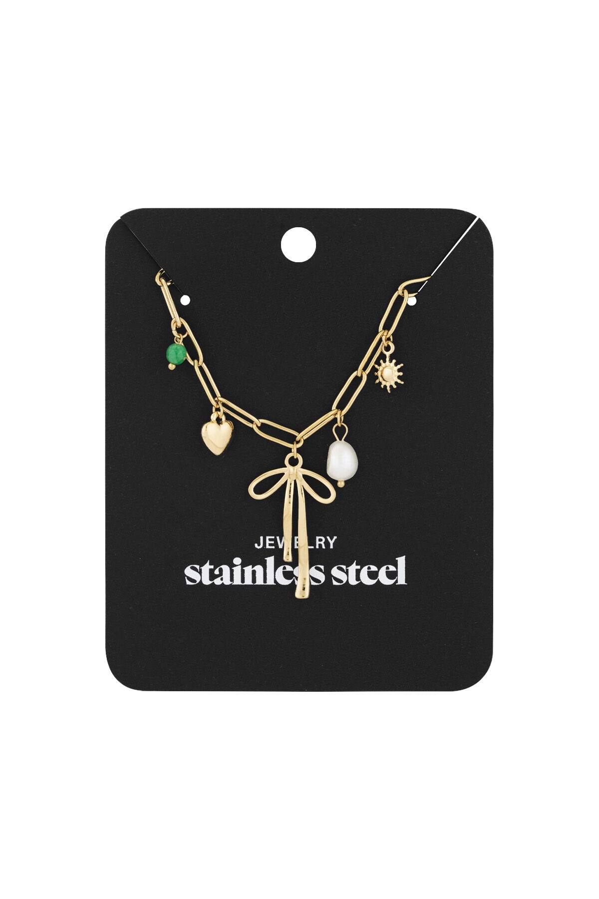 Elegant Bow Knot Pendant Necklace - Silver & Gold
