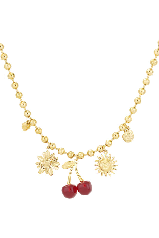 Elegant Cherry Pendant Necklace for Spring/Summer