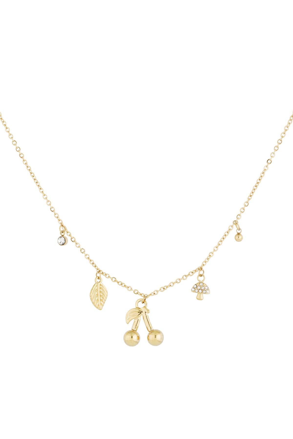 Charming Gold Color Cherry Pendant Necklace