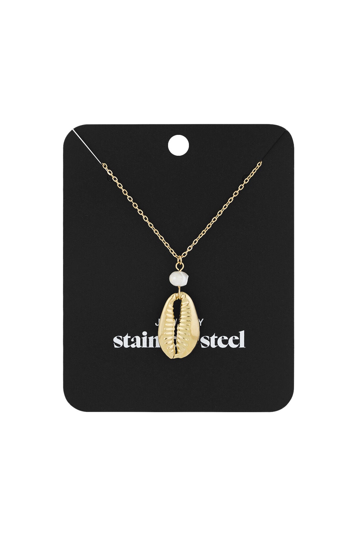 Elegant Stainless Steel Shell Pendant Necklace