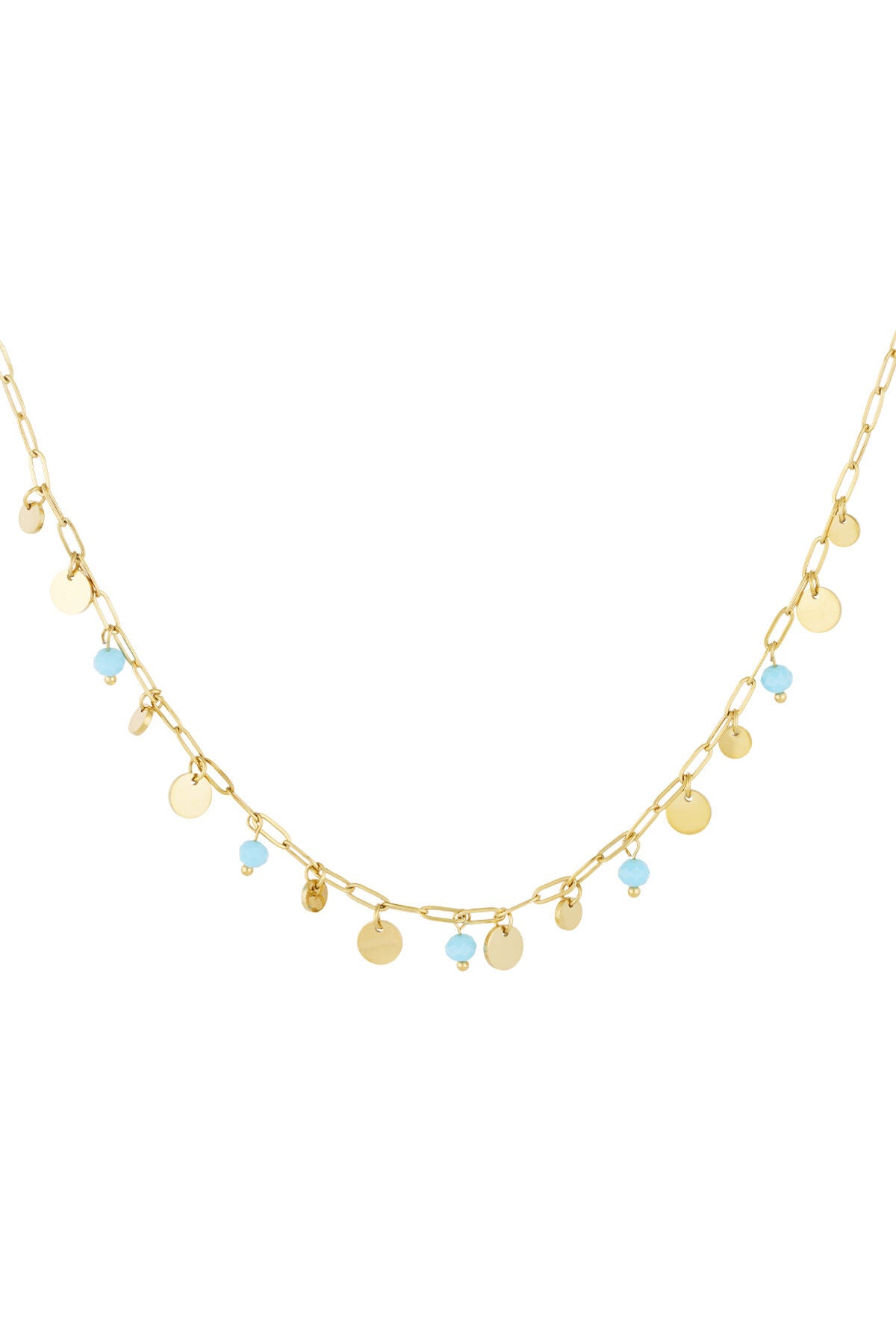 Stylish Stainless Steel Red & Blue Pendant Necklace
