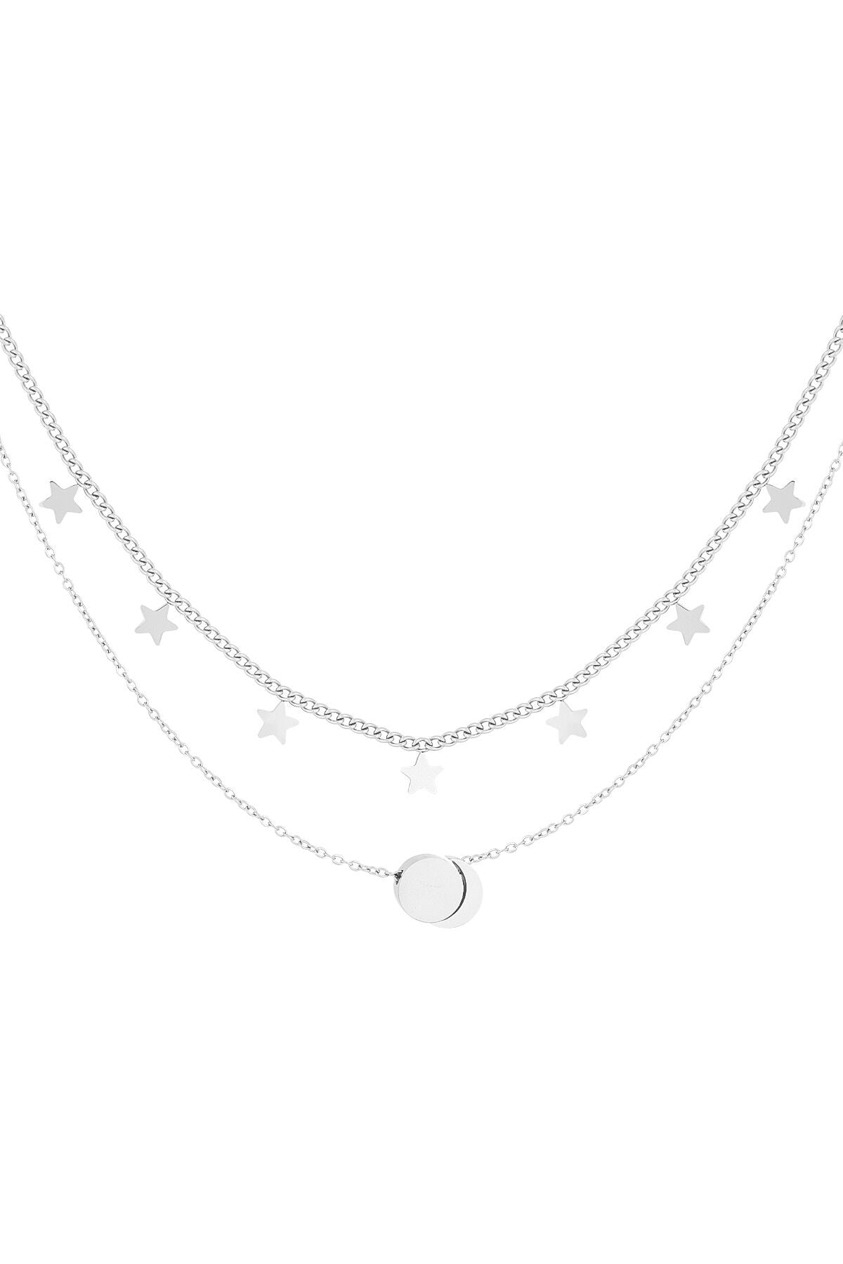Elegant Star Layered Necklace in Silver & Gold