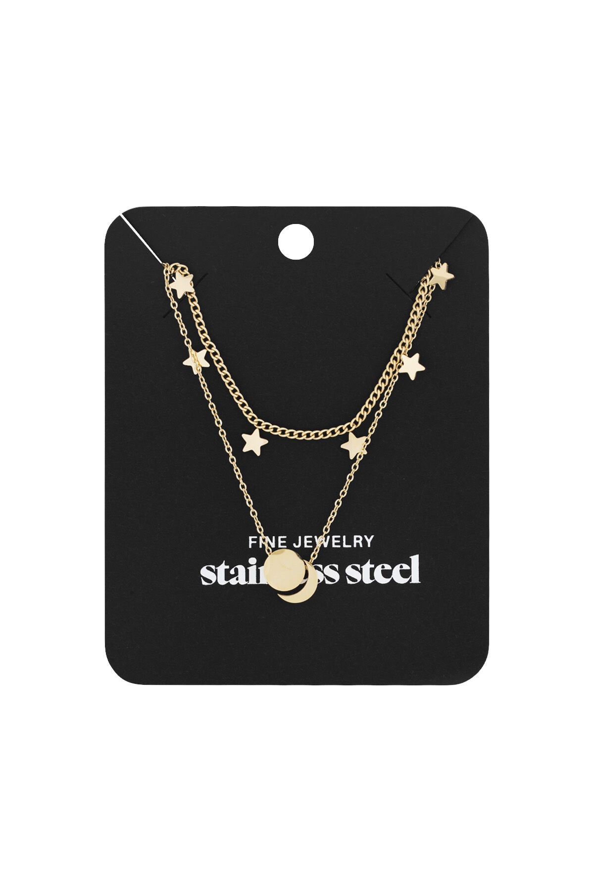 Elegant Star Layered Necklace in Silver & Gold
